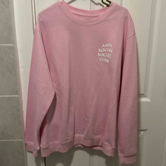 Unisex Anti social social club crewneck Pink - Picture 1 of 4